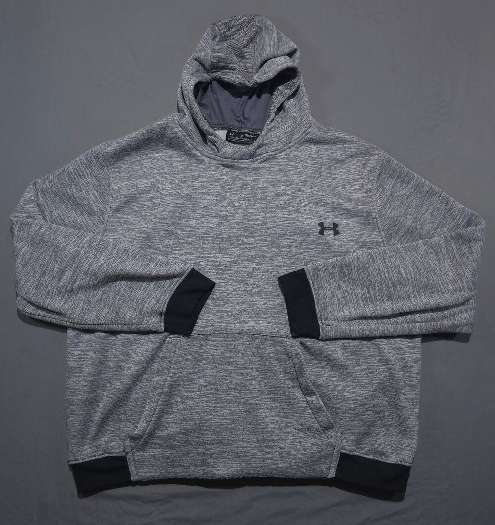 Under Armour Mens 2XL ColdGear Gray Space Dye Fleece Hoodie Sweatshirt